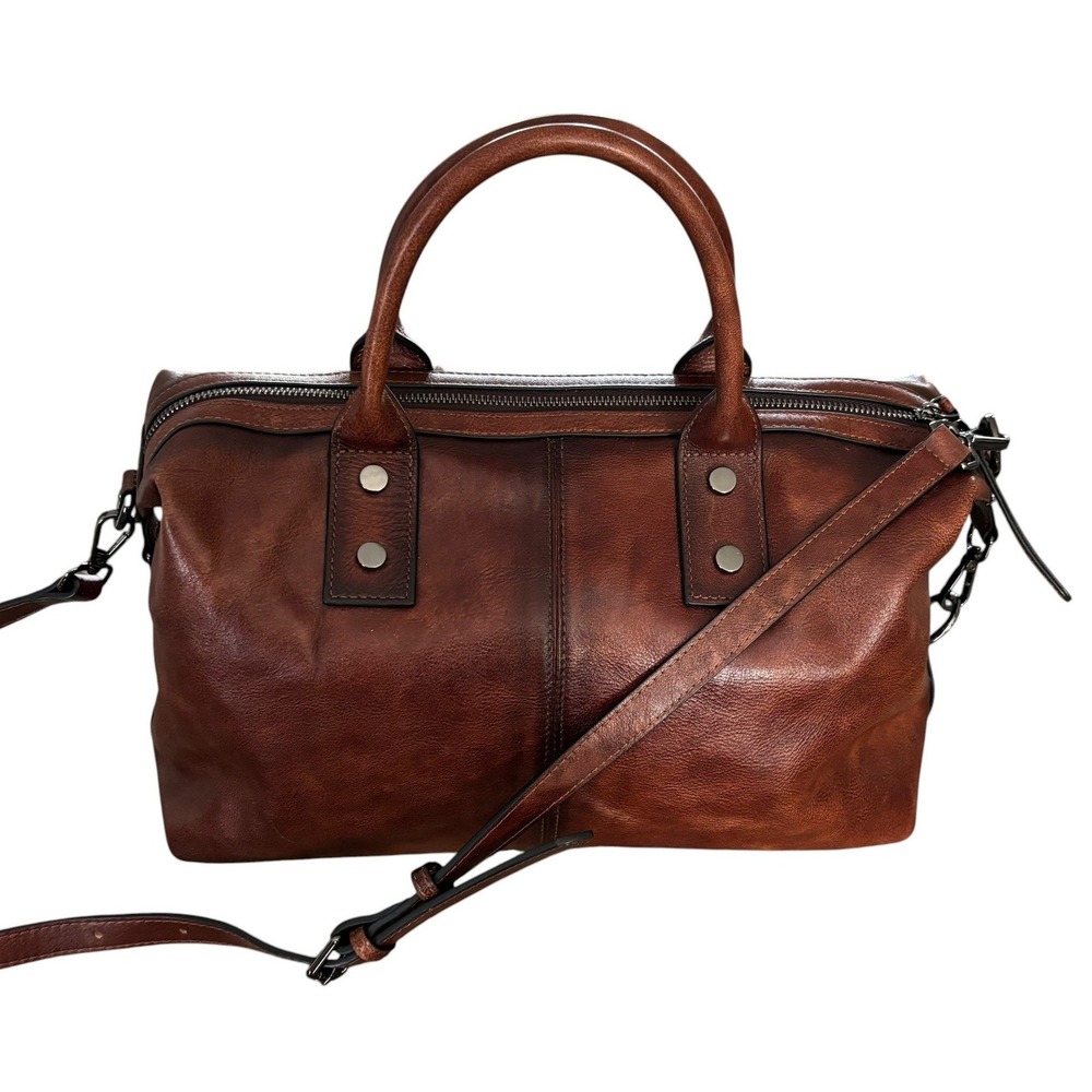 Iswee Satchel Bag Womens Medium Burnished Brown Leather New Crossbody Satchel